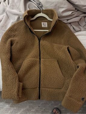 Champion/Todd Snyder Brown Sherpa Fleece Zip-Up Jacket